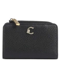 Leder-Geldbörse in Schwarz - (B)13 x (H)9 cm