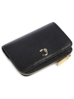 Leder-Geldbörse in Schwarz - (B)13 x (H)9 cm