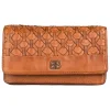 Leder-Geldbörse "Perla" in Cognac - (B)17,5 x (H)10 x (T)3 cm