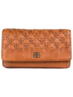 Leder-Geldbörse "Perla" in Cognac - (B)17,5 x (H)10 x (T)3 cm