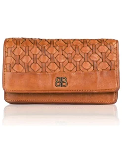 Leder-Geldbörse "Perla" in Cognac - (B)17,5 x (H)10 x (T)3 cm