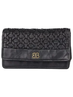 Leder-Geldbörse "Perla" in Schwarz - (B)17,5 x (H)10 x (T)3 cm