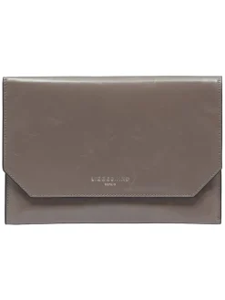 Leder-Geldbörse "Pouch M" in Taupe - (B)23 x (H)16 x (T)1 cm