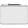 Leder-Geldbörse "Star" in Weiß - (B)13 x (H)8 x (T)0,5 cm