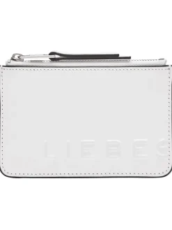 Leder-Geldbörse "Star" in Weiß - (B)13 x (H)8 x (T)0,5 cm