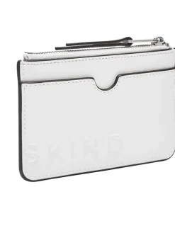 Leder-Geldbörse "Star" in Weiß - (B)13 x (H)8 x (T)0,5 cm
