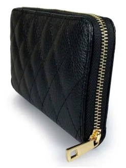 Leder-Geldbörse "Tasso" in Schwarz - (B)21 x (H)12 x (T)2 cm