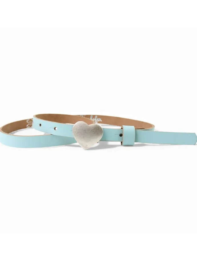 Ledergürtel in Aqua