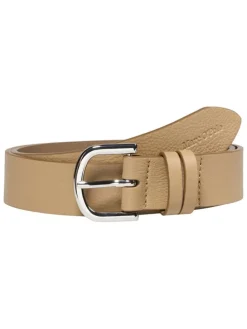 Leder-Gürtel in Beige