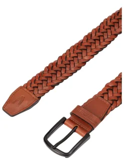 Leder-Gürtel in Cognac
