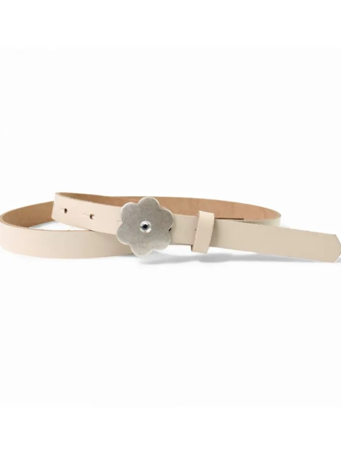 Ledergürtel in Creme
