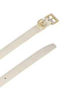 Leder-Gürtel in Creme