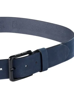 Leder-Gürtel in Dunkelblau - (L)130 cm