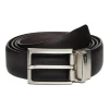 Leder-Gürtel in Schwarz/ Braun