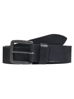 Ledergürtel JACVICTOR Leather Belt Metallstiftschnalle in Schwarz