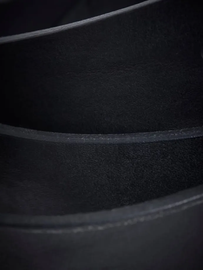 Ledergürtel JACVICTOR Leather Belt Metallstiftschnalle in Schwarz