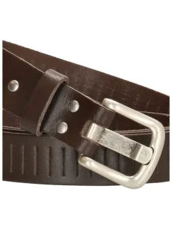 Leder-Gürtel "Midland" in Dunkelbraun - (L)115 cm
