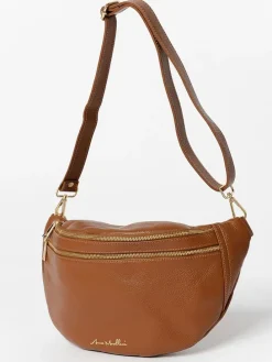 Leder-Gürteltasche "Lorenza" in Hellbraun - (B)36 x (H)22 x (T)12 cm