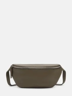 Leder-Gürteltasche "Tavia" in Khaki - (B)27 x (H)14 x (T)7 cm