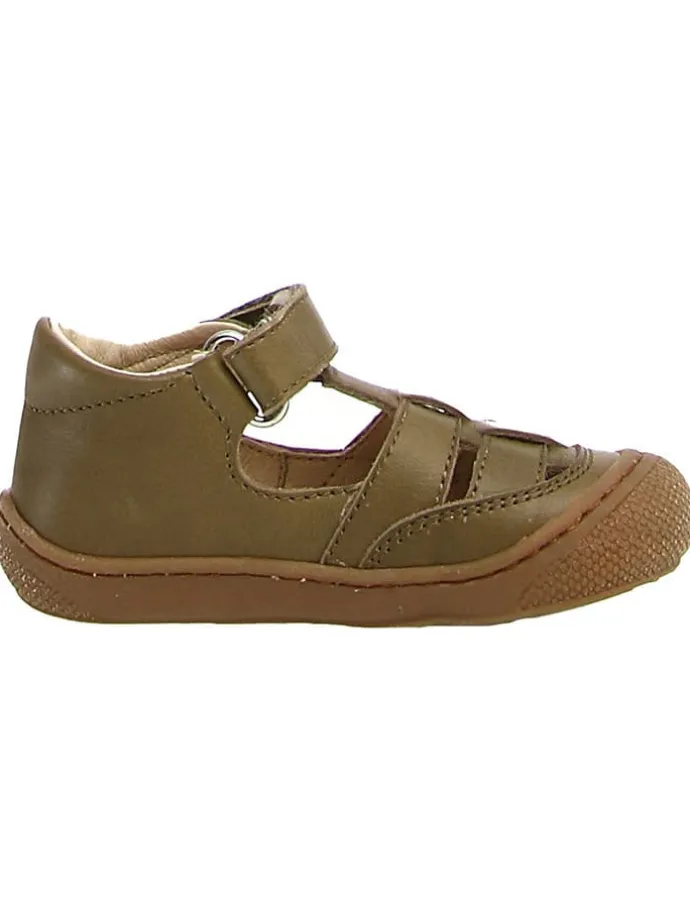 Leder-Halbsandalen "5282 Nappa" in Khaki