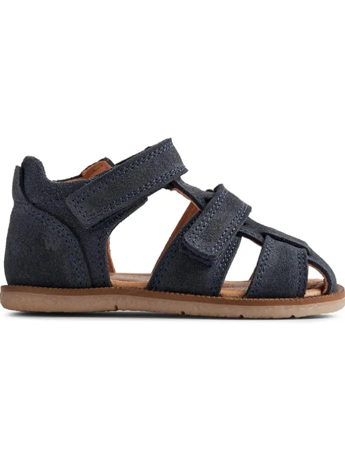 Leder-Halbsandalen in Anthrazit