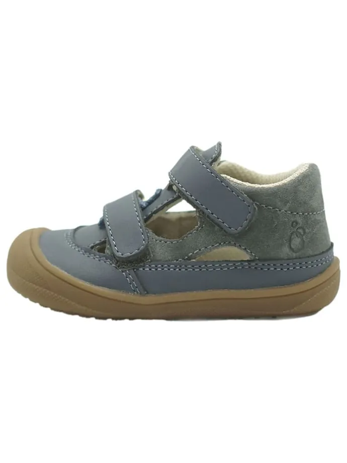 Leder-Halbsandalen in Blau