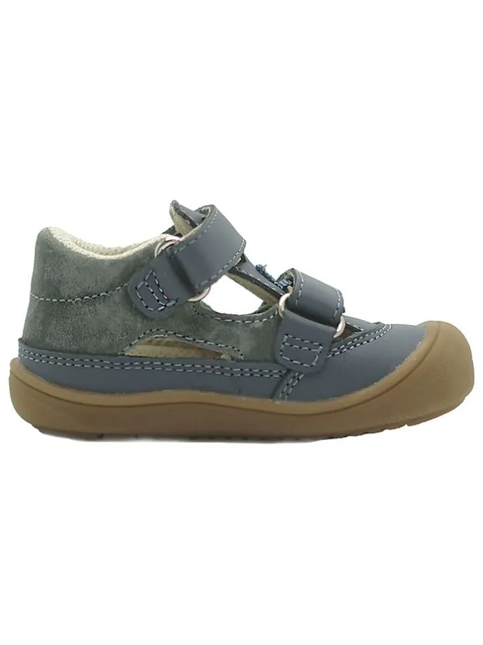 Leder-Halbsandalen in Blau