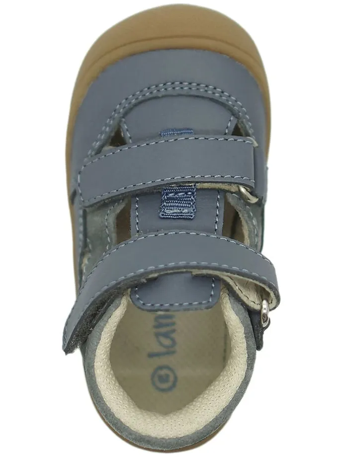 Leder-Halbsandalen in Blau