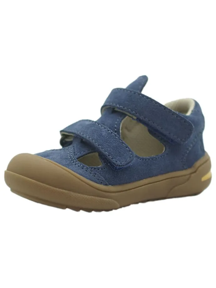Leder-Halbsandalen in Dunkelblau