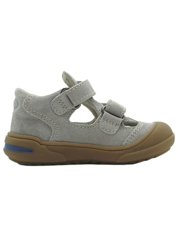 Leder-Halbsandalen in Grau