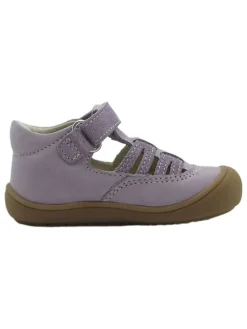 Leder-Halbsandalen in Lila