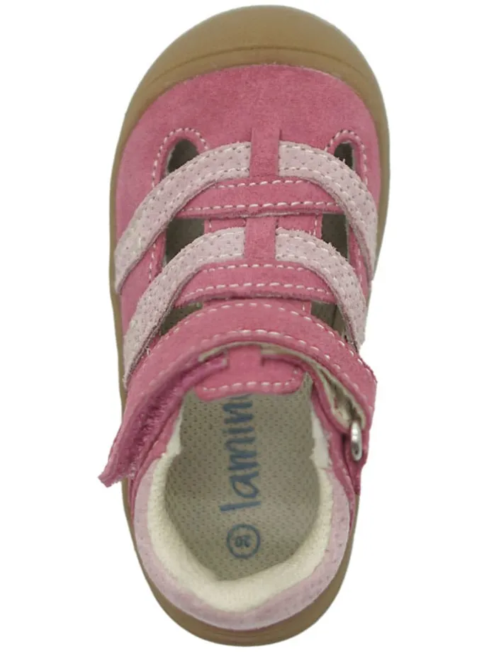 Leder-Halbsandalen in Pink