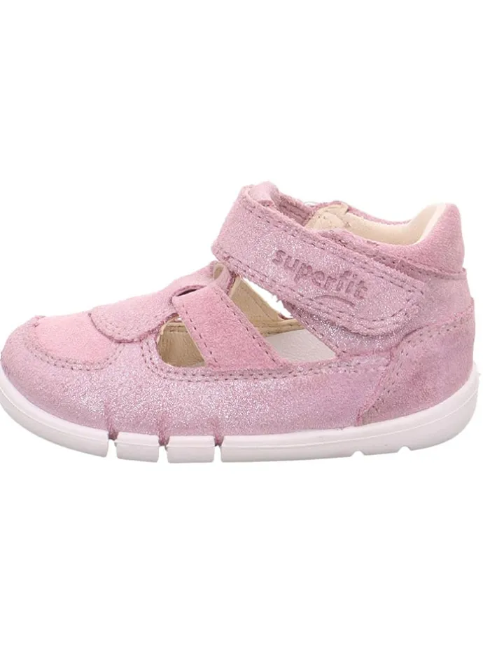 Leder-Halbsandalen in Rosa