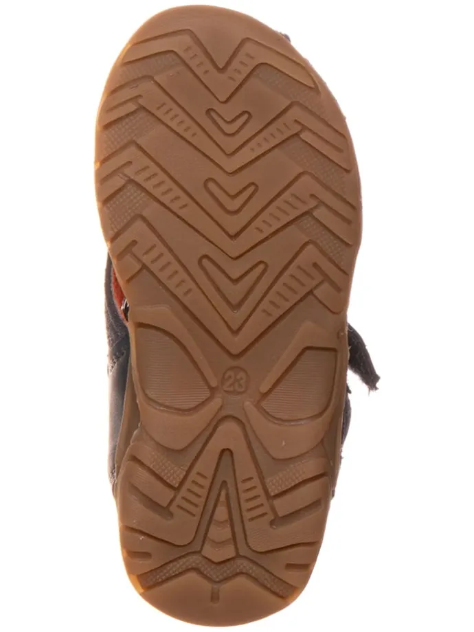 Leder-Halbsandalen "Jonathan" in Dunkelblau/ Orange