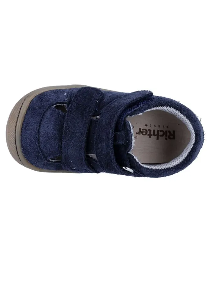 Leder-Halbsandalen "Maxi" in Dunkelblau