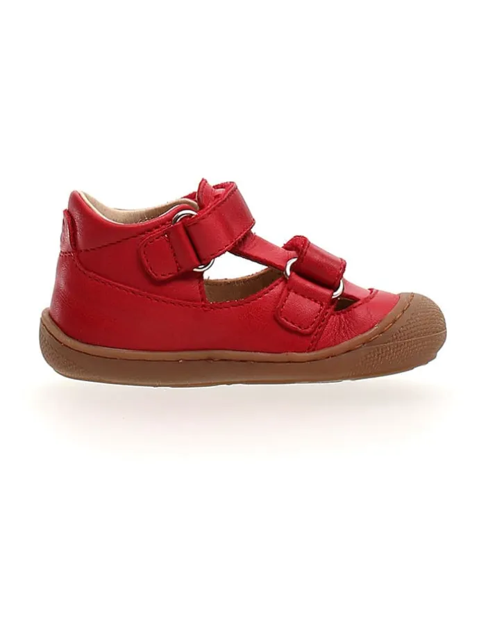 Leder-Halbsandalen "Puffy" in Rot