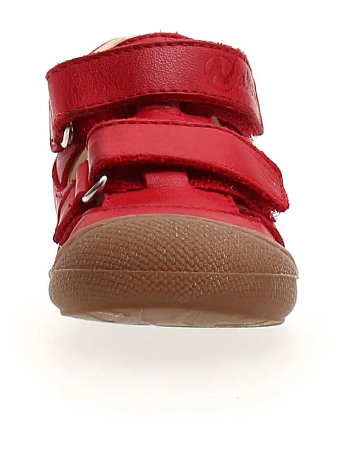 Leder-Halbsandalen "Puffy" in Rot