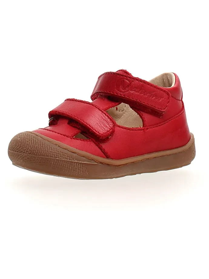 Leder-Halbsandalen "Puffy" in Rot