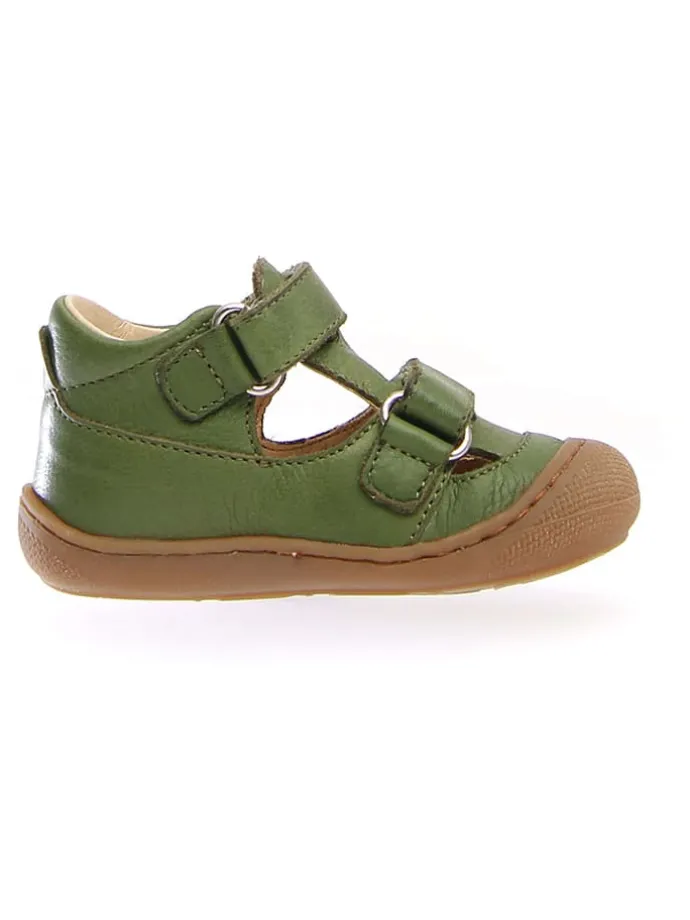 Leder-Halbsandalen "Puffy" in Grün