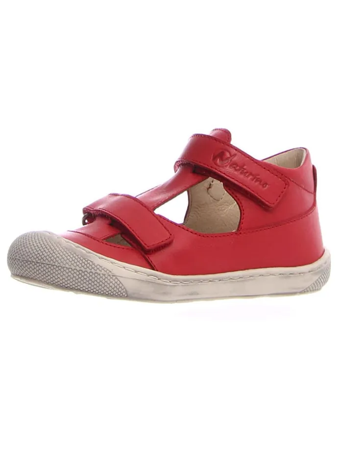 Leder-Halbsandalen "Puffy" in Rot