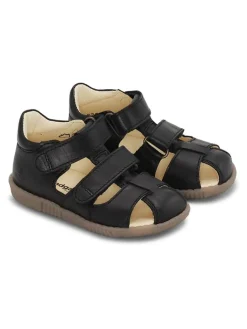 Leder-Halbsandalen "Ranjo" in Schwarz