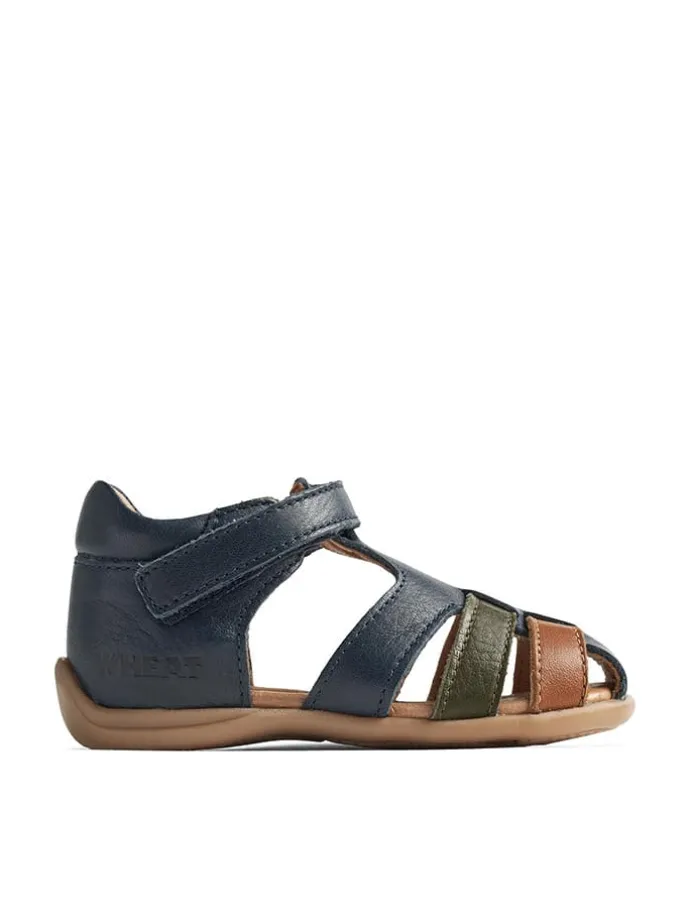 Leder-Halbsandalen "Robbie" in Dunkelblau