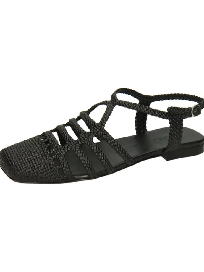 Leder-Halbsandalen "Sandrine 4" in Schwarz