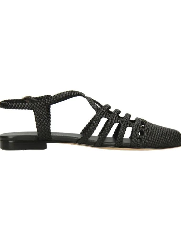 Leder-Halbsandalen "Sandrine 4" in Schwarz