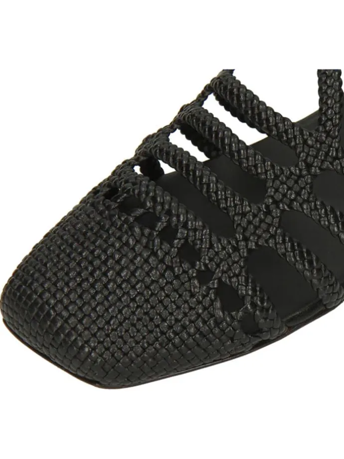 Leder-Halbsandalen "Sandrine 4" in Schwarz