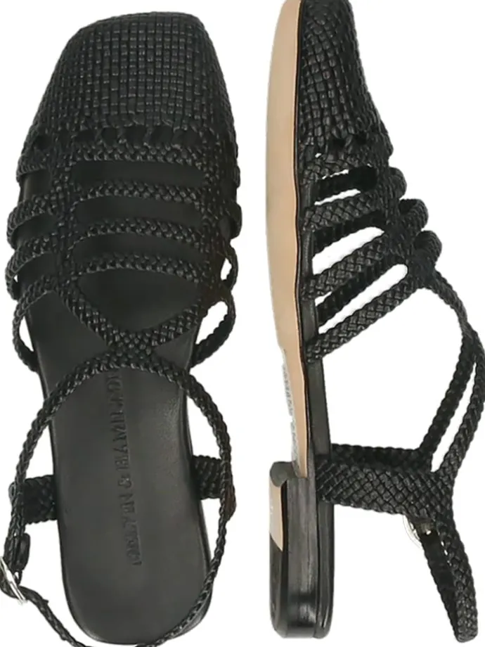 Leder-Halbsandalen "Sandrine 4" in Schwarz