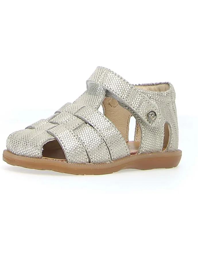 Leder-Halbsandalen "Zaffiro" in Silber