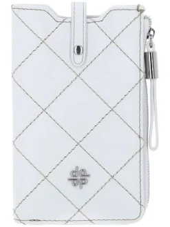 Leder-Handytasche "Aurelie" in Weiß - (B)11 x (H)18 x (T)2 cm