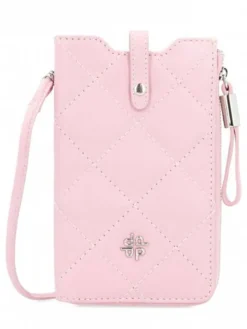 Leder-Handytasche "Aurelie" in Rosa - (B)11 x (H)18 x (T)2 cm