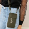 Leder-Handytasche "Cerca" in Olive - (B)11 x (H)19 x (T)4 cm